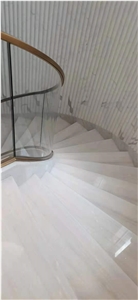 Greece Athens White Jade Onyx Polished Stair Treads
